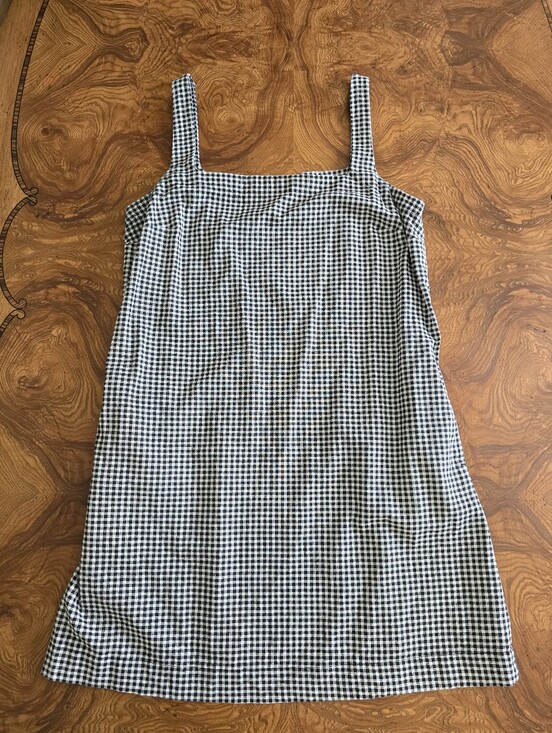 a new day Dresses & Skirts - A New Day Black and White Gingham Cotton Linen Mini Shift Dress Womens Size S